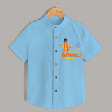 Little Star Of Diwali - Customized Shirt For Kids - SKY BLUE - 0 - 6 Months Old (Chest 23")