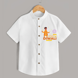 Little Star Of Diwali - Customized Shirt For Kids - WHITE - 0 - 6 Months Old (Chest 23")