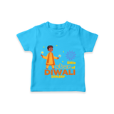 Little Star Of Diwali - Customized T-Shirt For Kids - SKY BLUE - 0-5 Months Old (Chest 17")