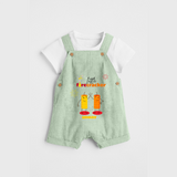 Little Fire Cracker - Customized Dungaree Set For Kids - MINT GREEN - 0 - 5 Months Old (Chest 18")