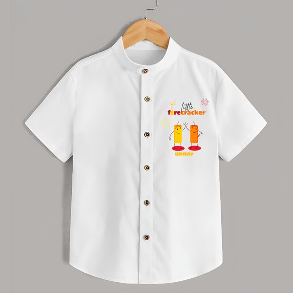 Little Fire Cracker - Customized Shirt For Kids - WHITE - 0 - 6 Months Old (Chest 23")