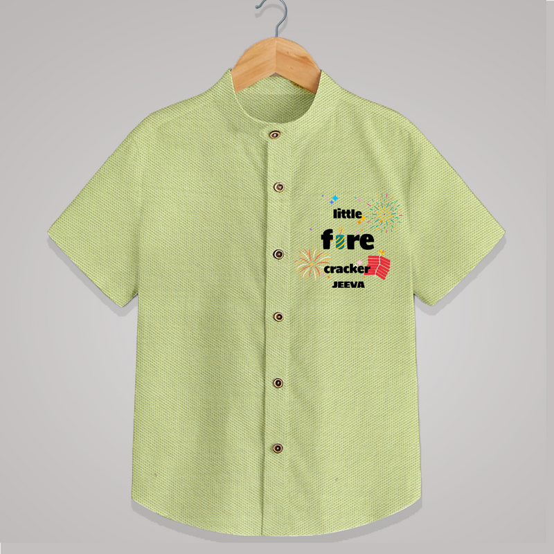 Little Fire Cracker - Customized Crackers Themed Shirt For Kids - PASTEL GREEN - 0 - 6 Months Old (Chest 23")