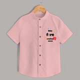 Little Fire Cracker - Customized Crackers Themed Shirt For Kids - PEACH - 0 - 6 Months Old (Chest 23")