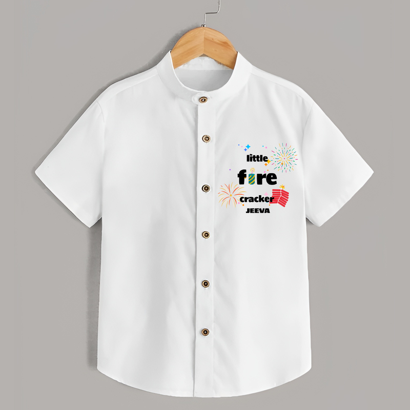 Little Fire Cracker - Customized Crackers Themed Shirt For Kids - WHITE - 0 - 6 Months Old (Chest 23")