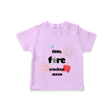 Little Fire Cracker - Customized Crackers Themed T-Shirt For Kids - LILAC - 0-5 Months Old (Chest 17")