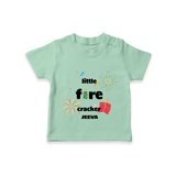 Little Fire Cracker - Customized Crackers Themed T-Shirt For Kids - MINT GREEN - 0-5 Months Old (Chest 17")