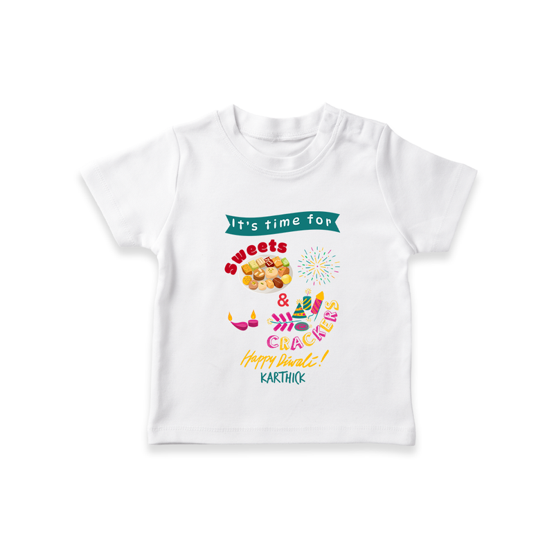 Its Time For Sweets And Crackers - Customized T-Shirt For Kids - WHITE - 0-5 Months Old (Chest 17")