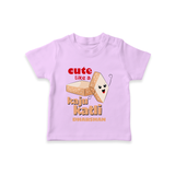 Cute Like A Kaju Katli - Customized T-Shirt For Kids - LILAC - 0-5 Months Old (Chest 17")