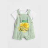 Sweet As A Soan Papdi - Customized Dungaree Set For Kids - MINT GREEN - 0 - 5 Months Old (Chest 18")