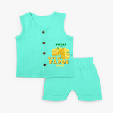 Sweet As A Soan Papdi - Customized Jabla Set For Kids - AQUA GREEN - 0 - 3 Months Old (Chest 9.8")