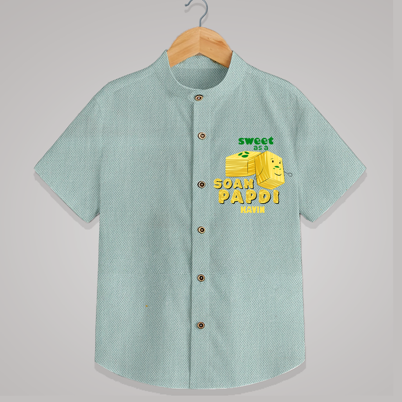 Sweet As A Soan Papdi - Customized Shirt For Kids - ARCTIC BLUE - 0 - 6 Months Old (Chest 23")