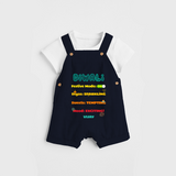 Festive Mode On - Customized Dungaree Set For Kids - NAVY BLUE - 0 - 5 Months Old (Chest 18")