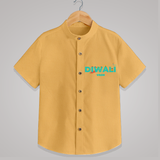 Celebrating Diwali - Customized Shirt For Kids - PASTEL YELLOW - 0 - 6 Months Old (Chest 23")