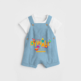 Happy Diwali , Festival Of Lights - Customized Dungaree Set For Kids - SKY BLUE - 0 - 5 Months Old (Chest 18")