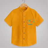 Happy Diwali , Celebrating This Diwali With Crackers - Customized Shirt For Kids - CHROME YELLOW - 0 - 6 Months Old (Chest 23")