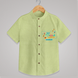 Happy Diwali , Celebrating This Diwali With Crackers - Customized Shirt For Kids - PASTEL GREEN - 0 - 6 Months Old (Chest 23")