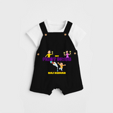 My First Diwali - Customized Dungaree Set For Kids - BLACK - 0 - 5 Months Old (Chest 18")