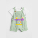 My First Diwali - Customized Dungaree Set For Kids - MINT GREEN - 0 - 5 Months Old (Chest 18")