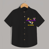 My First Diwali - Customized Shirt For Kids - BLACK - 0 - 6 Months Old (Chest 23")