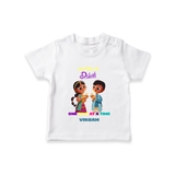 Lighting Up Diwali - Customized Diwali Themed T-Shirt For Kids - WHITE - 0-5 Months Old (Chest 17")