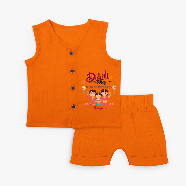 Diwali Vibes With Mummy And Papa - Customized Diwali Themed Jabla Set For Kids - HALLOWEEN - 0 - 3 Months Old (Chest 9.8")