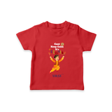 Can't Keep Clam It's Diwali - Customized Kids T-Shirt - RED - 0-5 Months Old (Chest 17")