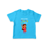 Rocking Diwali - Customized Girls T-Shirt - SKY BLUE - 0-5 Months Old (Chest 17")