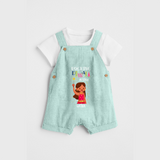 Rocking Diwali - Diwali Themed Customized Girls Dungaree Set - ARCTIC BLUE - 0 - 5 Months Old (Chest 18")