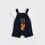 Rocking Diwali - Customized Boys Dungaree Set - NAVY BLUE - 0 - 5 Months Old (Chest 18")