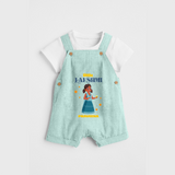 Little Lakshmi - Customized Kids Dungaree Set - ARCTIC BLUE - 0 - 5 Months Old (Chest 18")