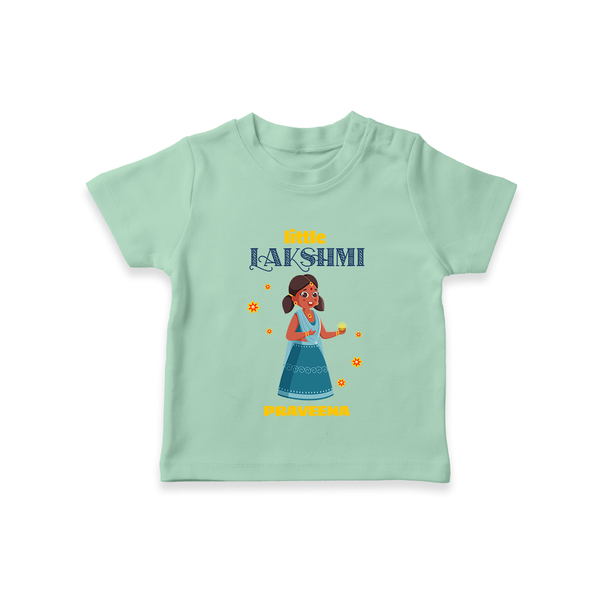 Little Lakshmi - Customized Kids T-Shirt - MINT GREEN - 0-5 Months Old (Chest 17")