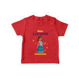 Little Lakshmi - Customized Kids T-Shirt - RED - 0-5 Months Old (Chest 17")