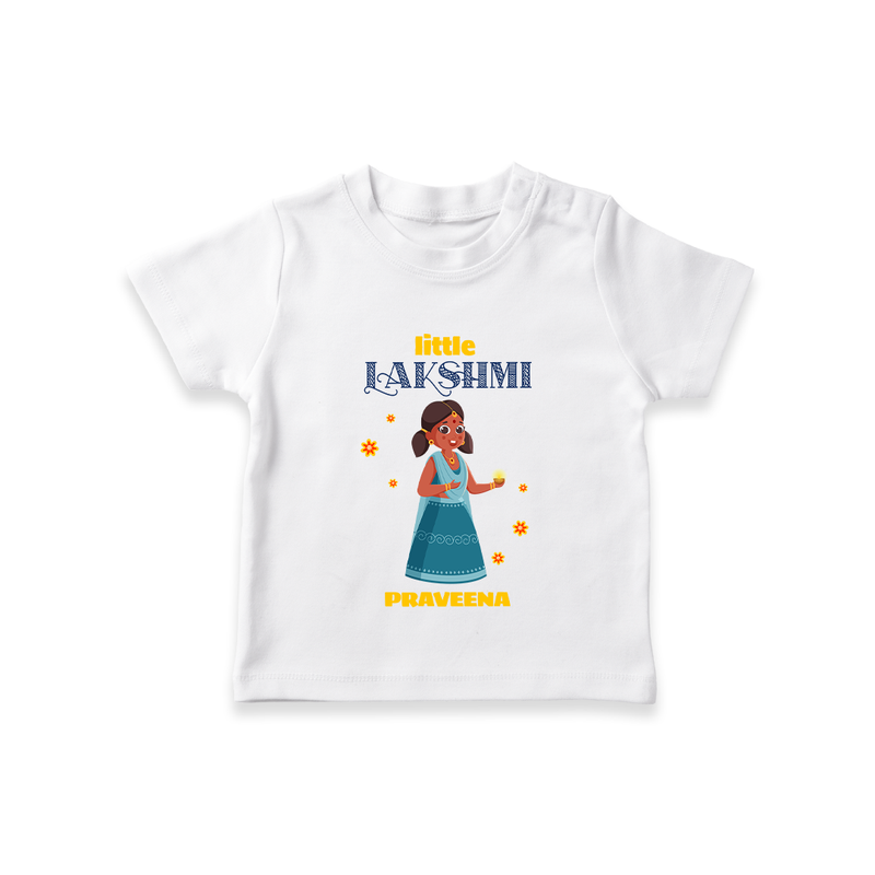 Little Lakshmi - Customized Kids T-Shirt - WHITE - 0-5 Months Old (Chest 17")