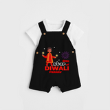 Little Star Of Diwali - Customized Kids Dungaree Set - BLACK - 0 - 5 Months Old (Chest 18")