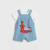 Little Star Of Diwali - Customized Kids Dungaree Set - SKY BLUE - 0 - 5 Months Old (Chest 18")