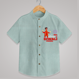 Little Star Of Diwali - Customized Kids Shirt - ARCTIC BLUE - 0 - 6 Months Old (Chest 23")