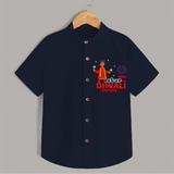 Little Star Of Diwali - Customized Kids Shirt - NAVY BLUE - 0 - 6 Months Old (Chest 23")