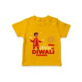 Little Star Of Diwali - Customized Kids T-Shirt - CHROME YELLOW - 0-5 Months Old (Chest 17")