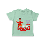 Little Star Of Diwali - Customized Kids T-Shirt - MINT GREEN - 0-5 Months Old (Chest 17")