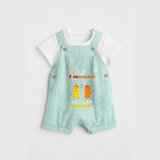 Little Fire Cracker - Customized Kids Dungaree Set - ARCTIC BLUE - 0 - 5 Months Old (Chest 18")