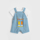 Little Fire Cracker - Customized Kids Dungaree Set - SKY BLUE - 0 - 5 Months Old (Chest 18")