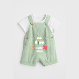 Little Fire Cracker - Diwali Themed Customized Kids Dungaree Set - MINT GREEN - 0 - 5 Months Old (Chest 18")