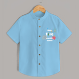 Little Fire Cracker - Diwali Themed Customized Kids Shirt - SKY BLUE - 0 - 6 Months Old (Chest 23")