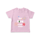 Little Fire Cracker - Diwali Themed Customized Kids T-Shirt - PINK - 0-5 Months Old (Chest 17")