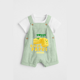 Sweet As A Soan Papdi - Customized Kids Dungaree Set - MINT GREEN - 0 - 5 Months Old (Chest 18")