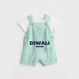 Celebrating Diwali - Customized Kids Dungaree Set - ARCTIC BLUE - 0 - 5 Months Old (Chest 18")