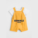 Celebrating Diwali - Customized Kids Dungaree Set - PASTEL YELLOW - 0 - 5 Months Old (Chest 18")