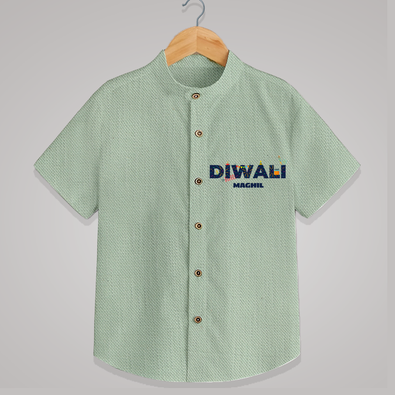 Celebrating Diwali - Customized Kids Shirt - MINT GREEN - 0 - 6 Months Old (Chest 23")