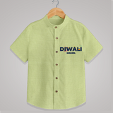 Celebrating Diwali - Customized Kids Shirt - PASTEL GREEN - 0 - 6 Months Old (Chest 23")