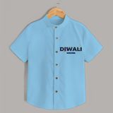 Celebrating Diwali - Customized Kids Shirt - SKY BLUE - 0 - 6 Months Old (Chest 23")